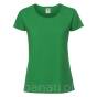 koszulka zielona, T-shirt damski, Lady-fit 100% bawełna F186, zielony, zaokrąglony dekolt, kelly green